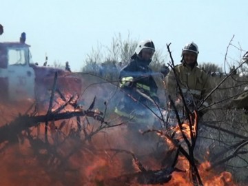 В Отрарском районе прошли учения пожарных