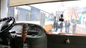 На пассажирских автобусах Шымкента устанавливают видеорегистраторы