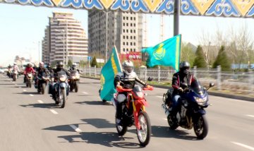 Шымкентские байкеры напомнили горожанам о приближении выборов президента РК