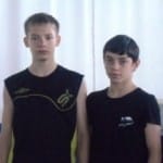 Шымкентские батутисты завоевали титул чемпионов мира Александр Шинкарев и Пермамат Алиев (слева направо)