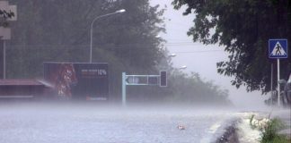 Мощный ливень обрушился на Шымкент