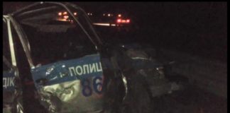 Трое шымкентских полицейских на служебной машине пострадали в аварии (видео)