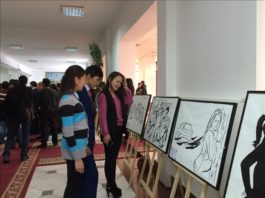 В Южно-Казахстанском государственном педагогическом институте открылась необычная художественная выставка