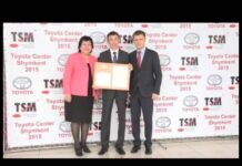 «Тойота центр Шымкент» отмечен сертификатом высокого качества