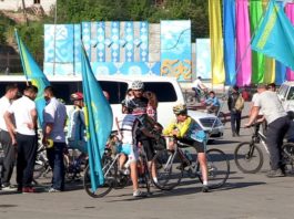В Шымкенте прошел велозаезд, посвященный юбилею Победы