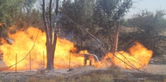 В Шымкенте на улице Дачной загорелся газопровод В Шымкенте на улице Дачной загорелся газопровод