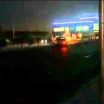 Неосторожный водитель снес ограждение на проспекте Кунаева