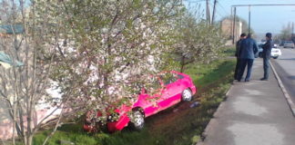 В Шымкенте во время ДТП автомобиль вылетел в кювет