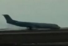 Видео аварийной посадки самолета сообщением Кызылорда — Астана