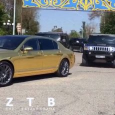Пользователей Казнета впечатлил шикарный кортеж в Южном Казахстане