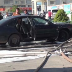 В Шымкенте на проспекте Кунаева сгорел автомобиль