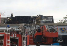 В Шымкенте на перекрестке Кунаева — Рыскулова сгорела сауна