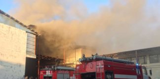 В Шымкенте сгорели торговые павильоны на крупном оптовом рынке