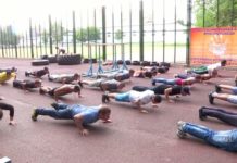 Воркаутеры Шымкента установили очередной рекорд Победы