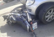 В результате аварии в Шымкенте мотоциклист в тяжелом состоянии доставлен в больницу