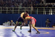 В Шымкенте проходит чемпионат Республики Казахстан по борьбе среди взрослых Вольная и греко-римская борьба