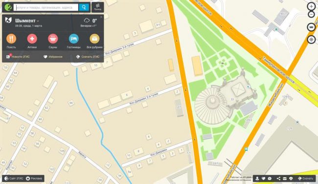 В Шымкенте заработал справочник организаций с 3D-картой города 2ГИС