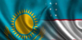 Восстановление связей между Казахстаном и Узбекистаном Флаг Казахстана и Узбекистана