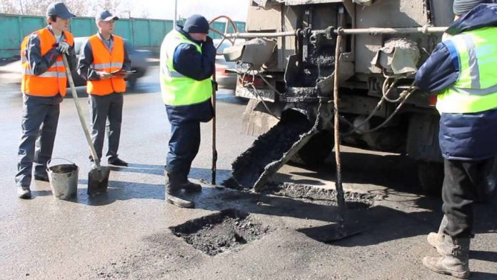 Ямочный ремонт дорог в Шымкенте