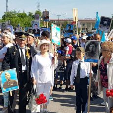 Шымкент отметил 9 мая шествием Бессмертного полка и Рекордом Победы