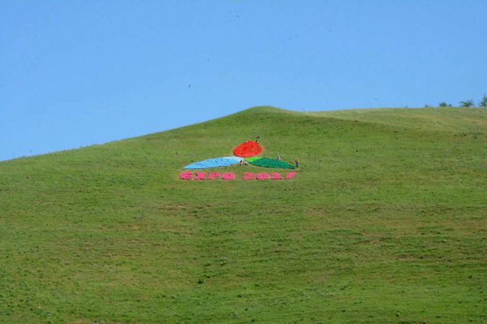 На перевале Казыгуртского района установлен логотип EXPO-2017