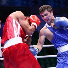 Бекдаулет Ибрагимов отправил соперника в нокдаун на Чемпионате Азии в Ташкенте