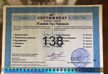 Выпускнице из Шымкента после апелляции добавили два балла на ЕНТ Сертификат ЕНТ Асел Жанабаевой