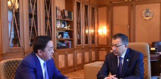 Объединенные Арабские Эмираты наращивают торговые связи с ЮКО Чрезвычайный и Полномочный Посол РК в Объединенных Арабских Эмиратов Кайрат Лама Шариф на встрече с акимом ЮКО Жансеитом Туймебаевым