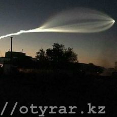 Весь Шымкент обсуждает запуск космического корабля «Союз» (видео) Странный объект над небом Шымкента