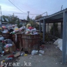 В Шымкенте мусорные контейнеры поставили под забор дома Мусорка у дома