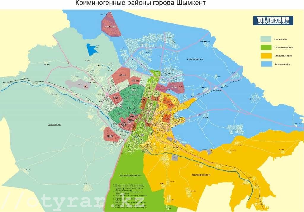 Карта города шымкента с улицами и домами подробно