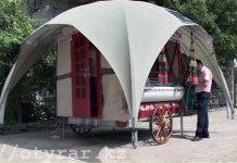 Шымкентская «юрта на колесах» вызвала интерес у Нурсултана Назарбаева Юрта на колесах