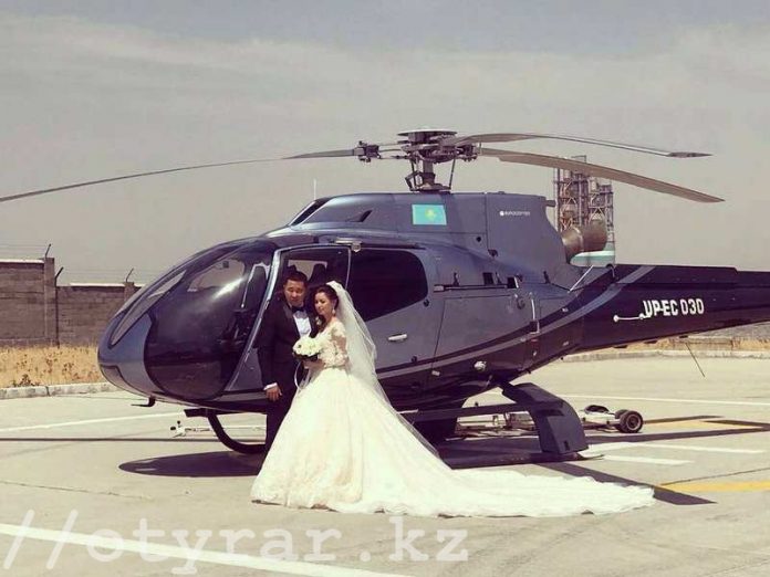 Заказать вертолет на свадьбу стоит около полумиллиона тенге