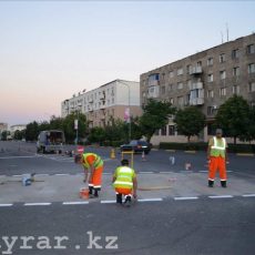 Как изменился перекресток в Шымкенте за одну ночь Как изменился перекресток в Шымкенте за одну ночь
