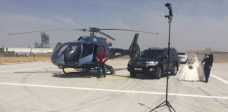 Видео свадебного кортежа с вертолетом изучает ДВД ЮКО Элитная свадьба в Шымкенте