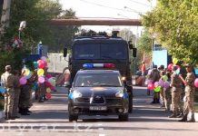 В Шымкент вернулись солдаты, охранявшие EXPO-2017 Встреча шымкентских военнослужащих