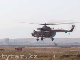 Вертолеты - учения в Шымкенте