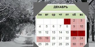 13 выходных дней будет у казахстанцев в декабре Календарь на декабрь 2017 года