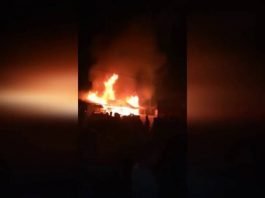Пожар на рынке в Сарыагаше