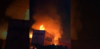 Крупный пожар произошел на рынке в Сарыагаше (видео) Крупный пожар произошел на рынке в Сарыагаше