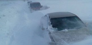 В ЮКО спасатели эвакуируют застрявших на трассе людей Буран на трассе