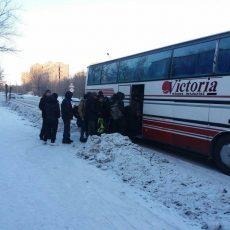 29 пассажиров автобуса «Шымкент-Астана» эвакуированы в Карагандинской области Люди в Карагандинской области