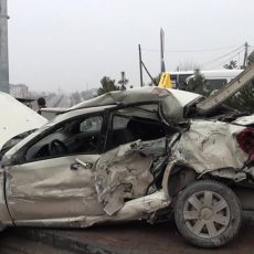 В крупном ДТП в Шымкенте разбились восемь автомобилей