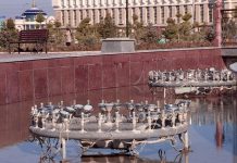 Поющий фонтан в АДЦ Шымкента снова «обчистили» На поющем фонтане украли кабель