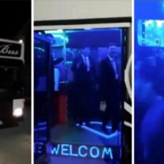 Житель Шымкента снял видео с автобусом для тоев Автобус для тоев с танцполом и баром появился в Шымкенте