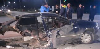 Страшная авария в Шымкенте. Автомобиль разорвало на части Авария в Шымкенте