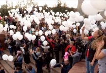 В Шымкенте запустили в небо тысячи белых шаров в память о погибших в Кемерово В Шымкенте запустили в небо тысячи белых шаров в память о погибших в Кемерове