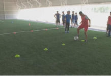 Спорткомплекс подарили юным футболистам из Шымкента Спорткомплекс подарили юным футболистам из Шымкента