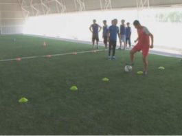 Спорткомплекс подарили юным футболистам из Шымкента