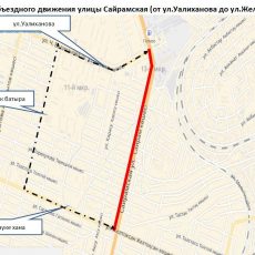 Движение по улице Сайрамской в Шымкенте будет ограничено еще три недели Объезд по Сайрамской